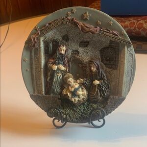 Handcrafted Nativity Scene Plate